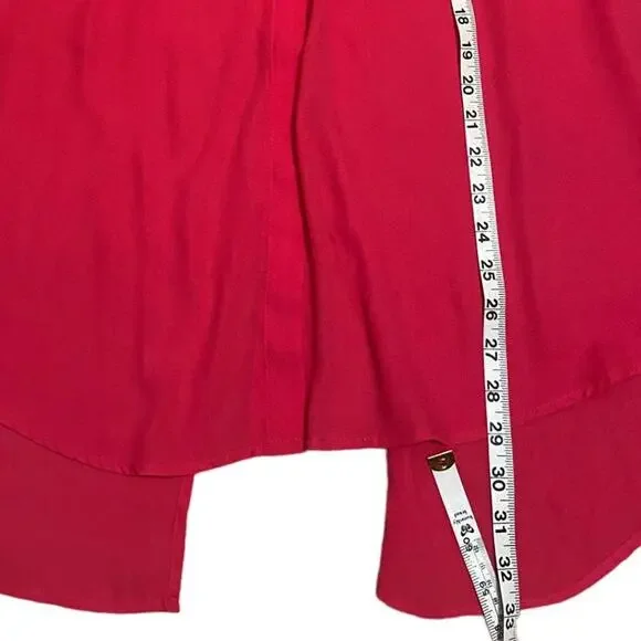 Lane Bryant Size 20 Semi Sheer Button Up Sleeveless Blouse - Hot Pink EUC - Picture 5 of 11